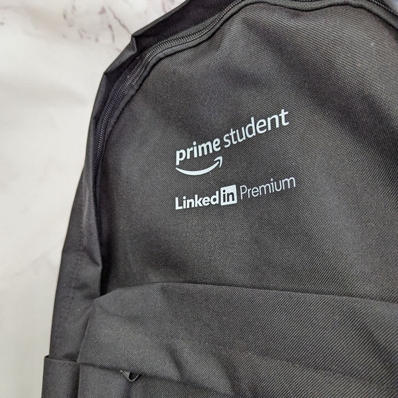 Herschel Backpack Amazon Prime Student Linked In Black Gift Employee Merch Rare - Picture 9 of 16